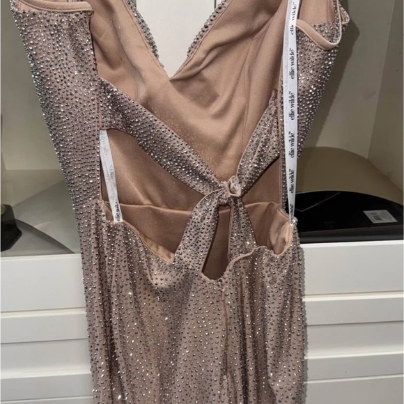 Elegant Silver Rhinestone Prom Dress - Picture 3 of 3